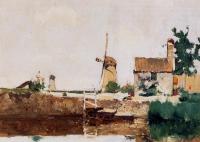 John Henry Twachtman - Windmills Dordrecht